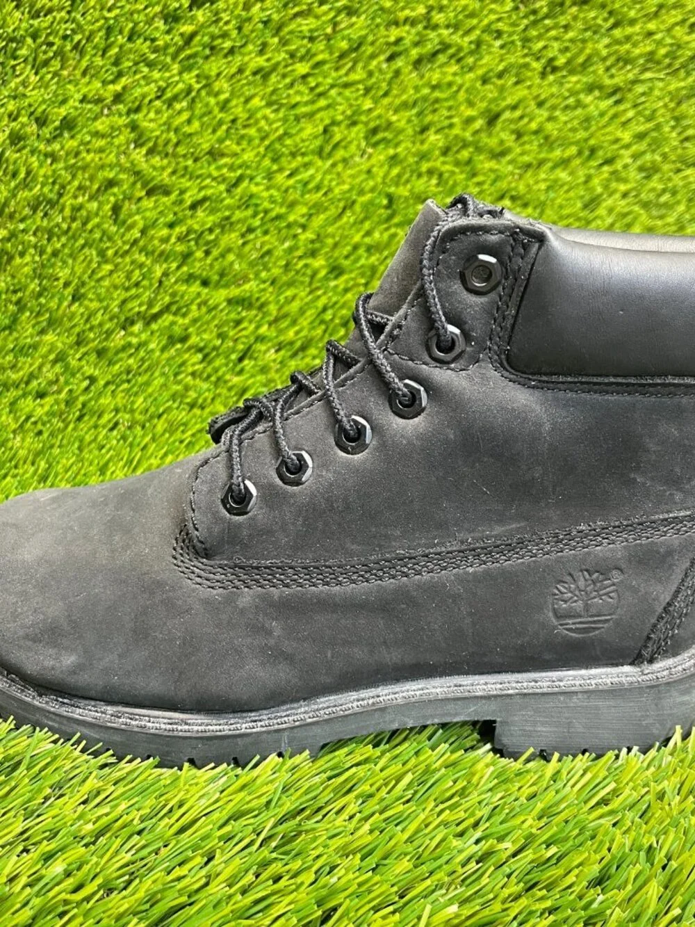 Timberland 6 Inch Premium Boys Size 3Y Black Athletic Waterproof Ankle Boots